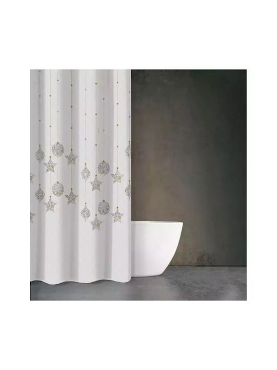 Saint Clair Christmas Des 415 Fabric Shower Curtain 180x200cm White