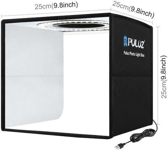 Puluz Foldable Photography Studio Photo Box Lighted 25x25x25cm