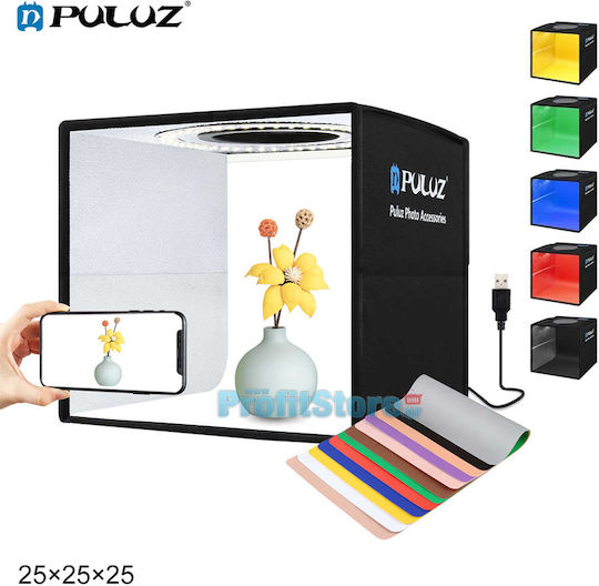 Puluz Foldable Photography Studio Photo Box Lighted 25x25x25cm