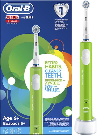 Oral-B Junior Pro Children's Electric Toothbrush with Timer for 6+ Years with Travel Case