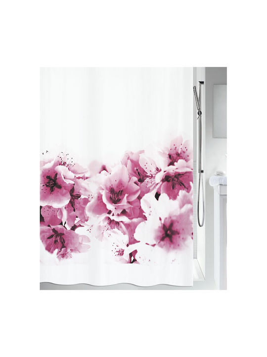 Spirella Amanda Κουρτίνα Μπάνιου Υφασμάτινη 180x200 cm White Pink