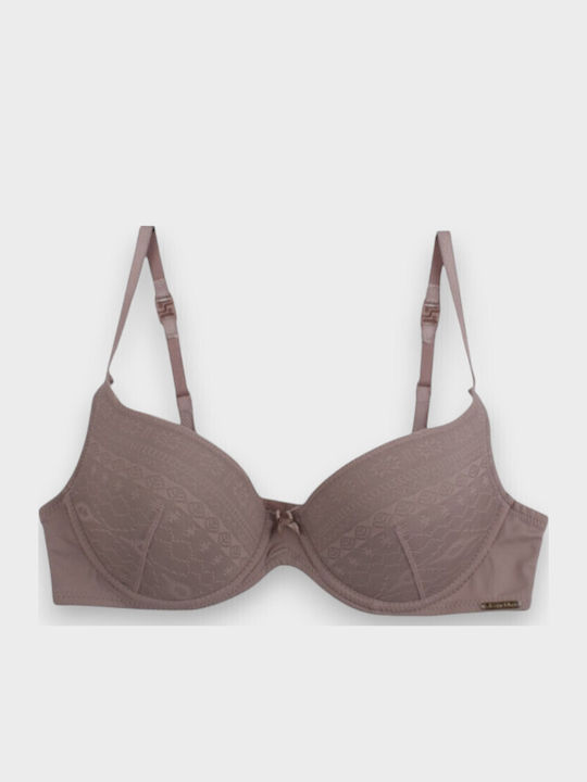 Norddiva Lace Underwear Set with Bra & Brazil Pink