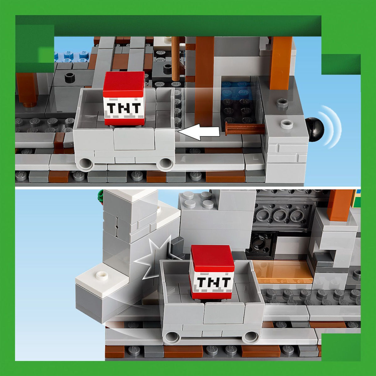 LEGO Minecraft The Pickaxe Mine Pentru 8+ Ani 530 Bucăți 21277