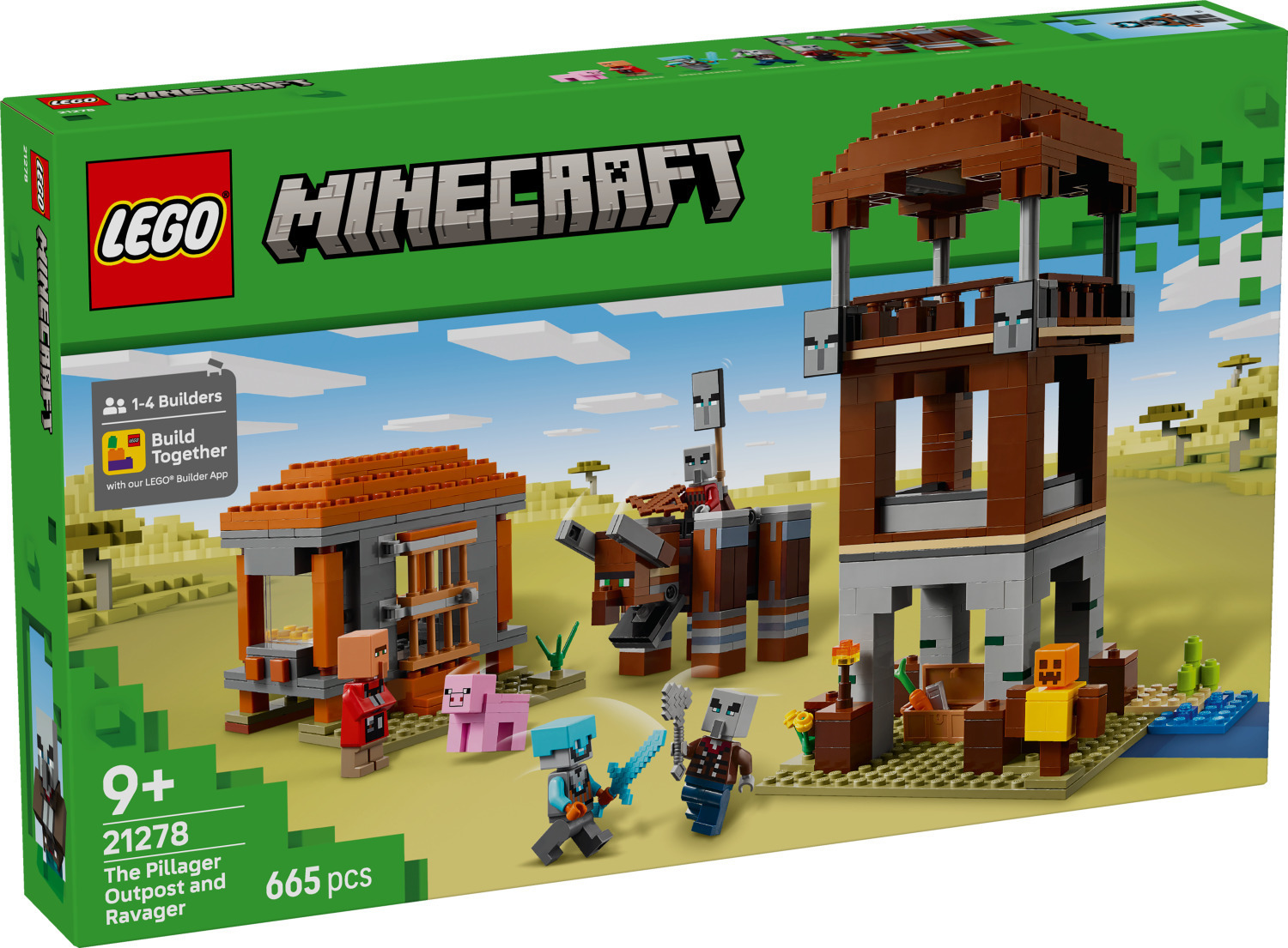 パパ LEGO Minecraft The Pillager Outpost și Ravager pentru 9+ Ani 665