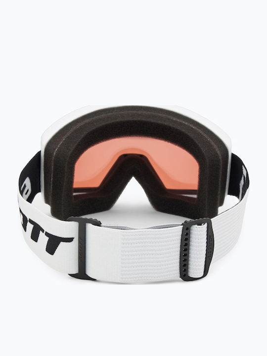 Scott Factor Μάσκα Σκι & Snowboard Ενηλίκων Λευκή με Φακό σε Μαύρο Χρώμα