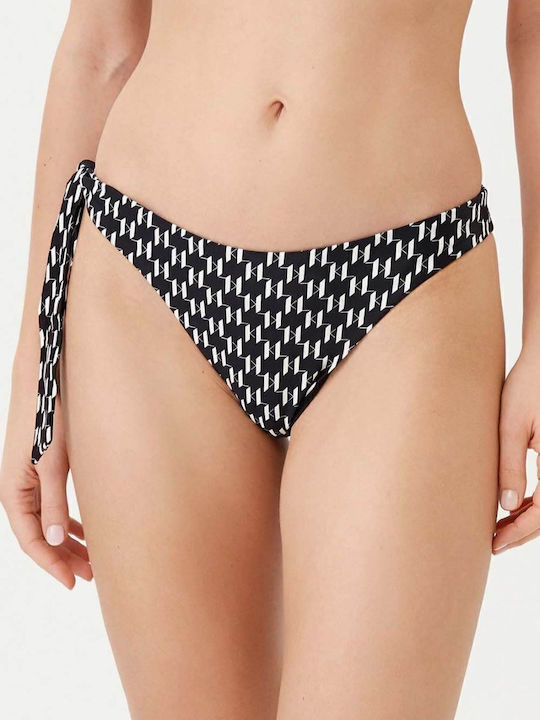 Bikini Slip mit Schnürchen Black-White A1W46042R57