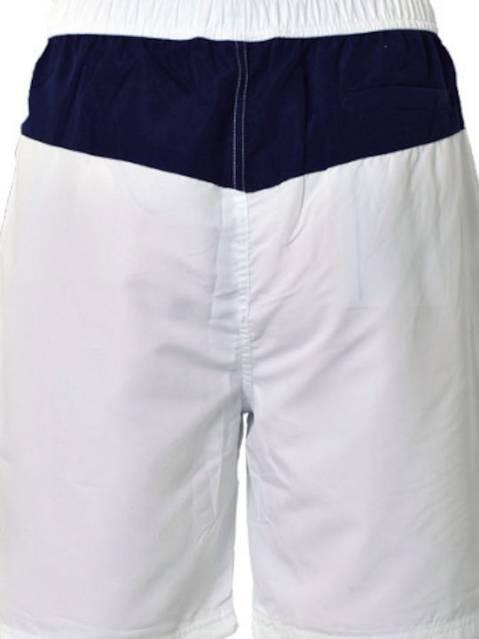 Longhill White Ανδρικό Μαγιό Βερμούδα Λευκή με Σχέδια
