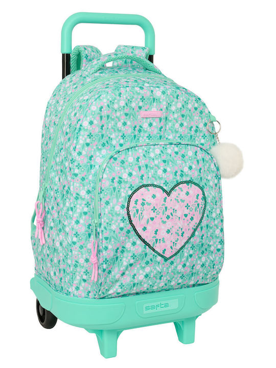 Schulrucksack mit Rollen Safta Cuore Mint 33 x 45 x 22 cm