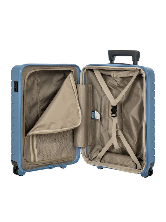 Bric's Milano Cabin Travel Suitcase Hard Grey Blue with 4 Wheels Height 55cm