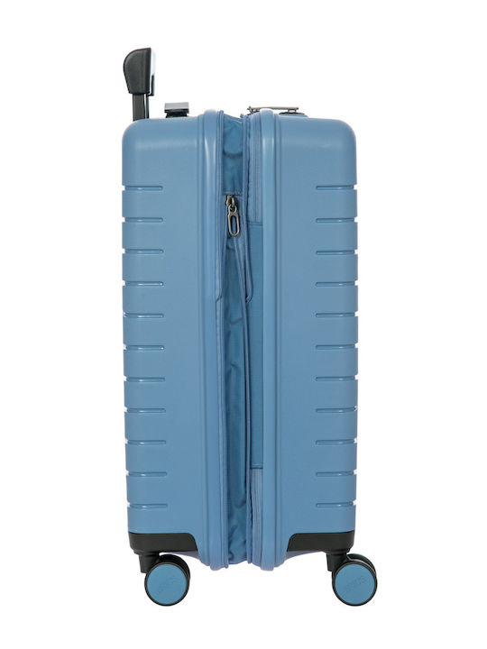 Bric's Milano Cabin Travel Suitcase Hard Grey Blue with 4 Wheels Height 55cm