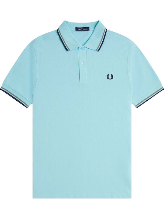 Polo Herrenbluse Kurzarm Hellblaue