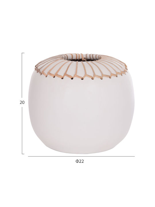 HomeMarkt Decorative Vase Lennox White 22x22x20cm