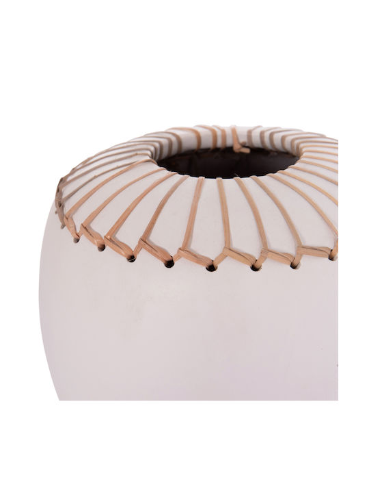 HomeMarkt Decorative Vase Lennox White 22x22x20cm
