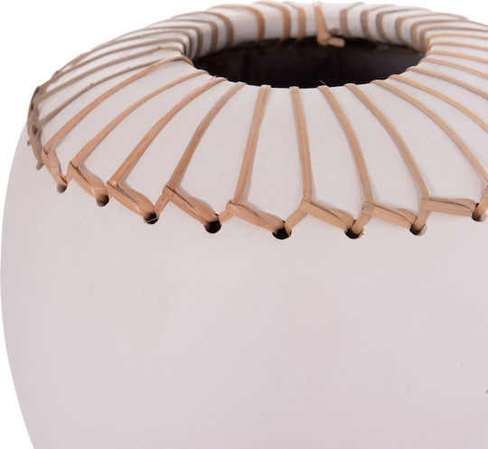 HomeMarkt Decorative Vase Lennox White 22x22x20cm