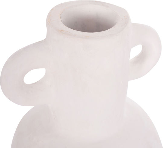 HomeMarkt Decorative Vase Clayvon White 14x14x20cm