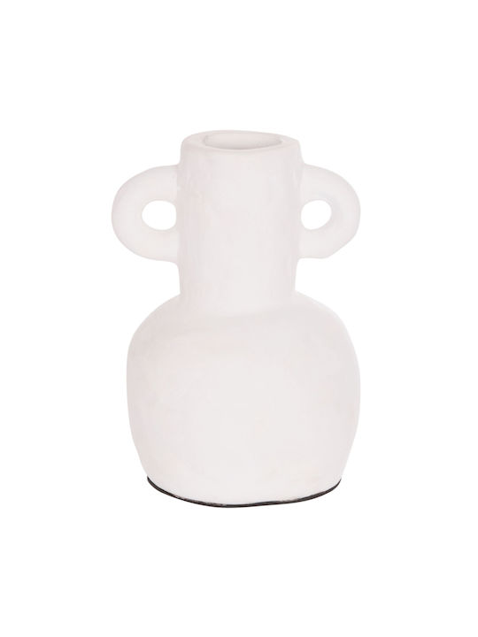 HomeMarkt Decorative Vase Clayvon White 14x14x20cm