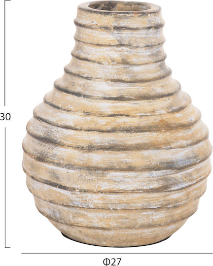 HomeMarkt Βάζο Πήλινο Vermo Μπεζ Φ27xΥ30cm