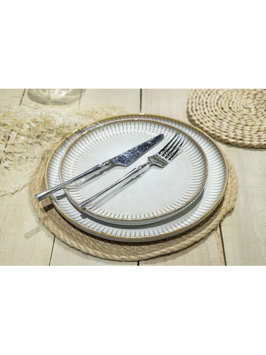 GTSA Plate Shallow Ceramic White with Diameter 26cm 6pcs