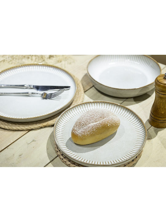 GTSA Plate Shallow Ceramic White with Diameter 26cm 6pcs