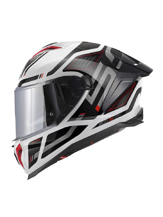 Givi H50.3 Quasar White/Black/Red Motorcycle Helmet Full Face ECE 22.06 1500gr with Sun Visor