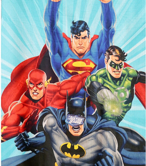 Dc Comics Justice League Παιδική Πετσέτα Θαλάσσης Microfiber Fast Dry 70x140εκ Ye18163 Γαλάζιο 70x140εκ