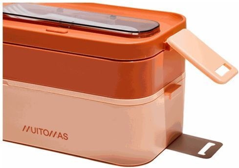 Muitomas Πλαστικό Παιδικό Δοχείο Φαγητού 1.7lt Πορτοκαλί 20.5 x 12.5 x 12.5εκ.