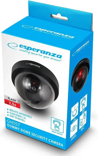 Esperanza Ψεύτικη Κάμερα Παρακολούθησης Τύπου Dome με LED Φωτισμό Μαύρη