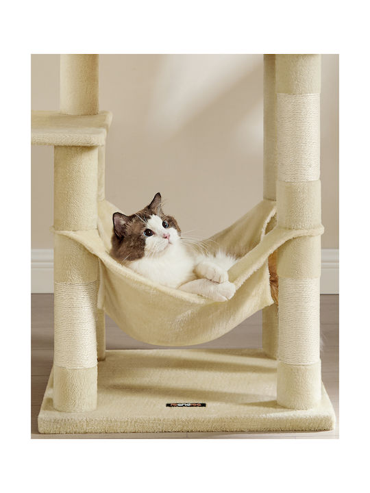 Feandrea Scratching Post Cat Trees Beige 5 levels 55x45x143cm