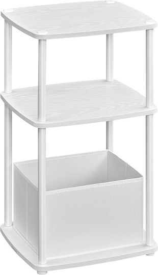 Ξύλινο με Υφασμάτινη Επένδυση Λευκό 34x30x58cm Ξύλινο με Υφασμάτινη Επένδυση Λευκό 34x30x58cm