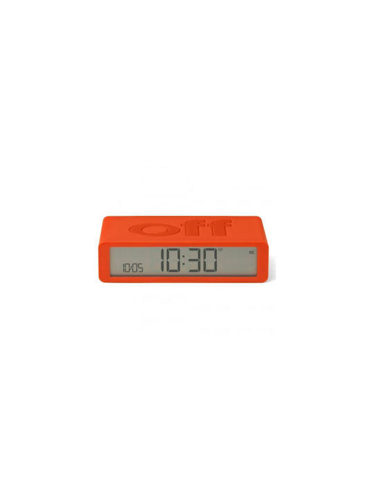 Lexon Flip Digital Tabletop Clock LCD Plastic with Alarm Orange