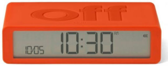 Lexon Flip Tischuhr Digital LCD Kunststoff mit Wecker Orange