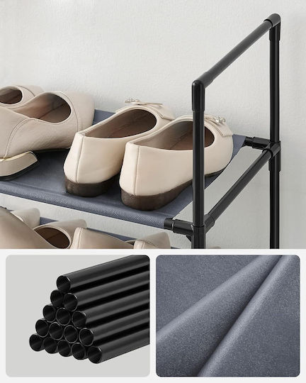 Fabric Open Shoe Organizer for Boots/Ankle Boots Grey W33xD33xH173cm