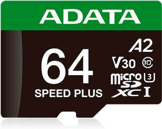 Adata microSDXC 64GB U3 V30 A2 UHS-I 100MB/s With Adapter