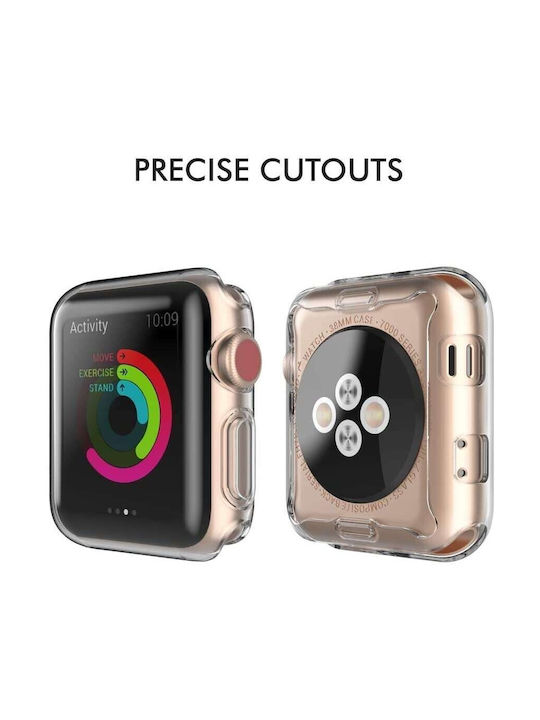 Carcasă de Silicon în culoarea Transparent pentru Apple Watch Seria 4, Apple Watch Seria 5