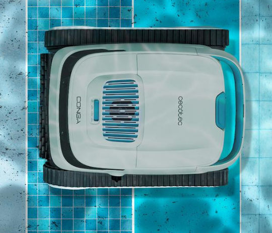 Cecotec Conga Pooldroid 2000 Floormaster Ασύρματη Σκούπα Ρομπότ Πυθμένα / Τοιχωμάτων για Πισίνες 100m² με Φίλτρο 4lt