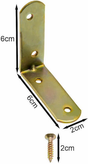 Heavy-Duty Metallic Corner Shelf Gold 60x20mm 4pcs ee9557