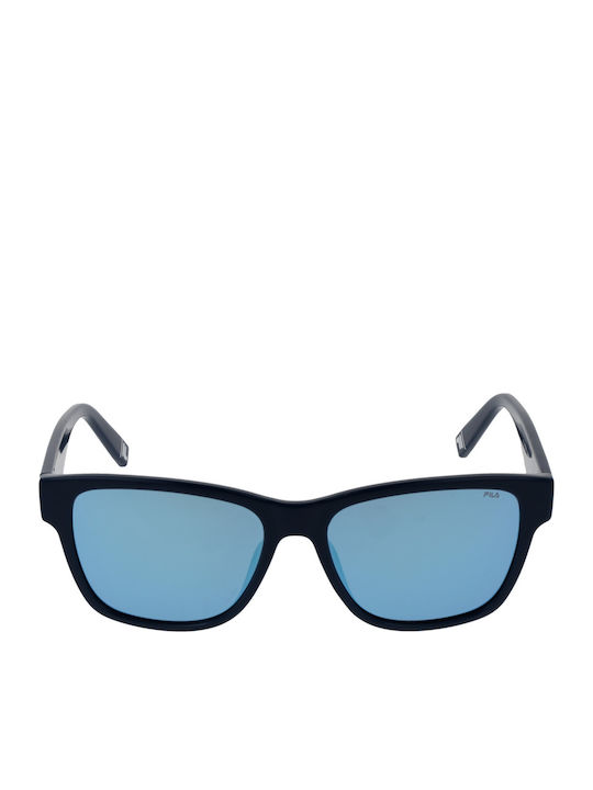 FILA Men's Sunglasses with Blue Frame and Blue Mirror Lens SFI118V 82B