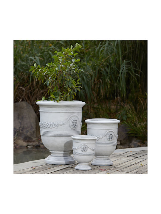 HomeMarkt Σετ 3 Γλάστρες Μεταλλικές Υπολευκό HomeMarkt Σετ 3 Γλάστρες Μεταλλικές Υπολευκό