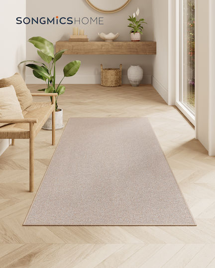 Songmics 80x150cm Rutschfester Sommer Teppich aus Jute Camel Braun