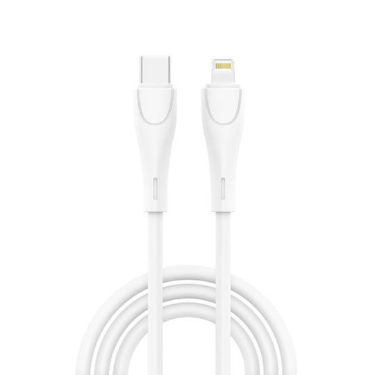 iNOS GaN с USB-A порт и 2 USB-C порта и кабел USB-C - Lightning 65W Power Delivery / Quick Charge 3.0 Бял