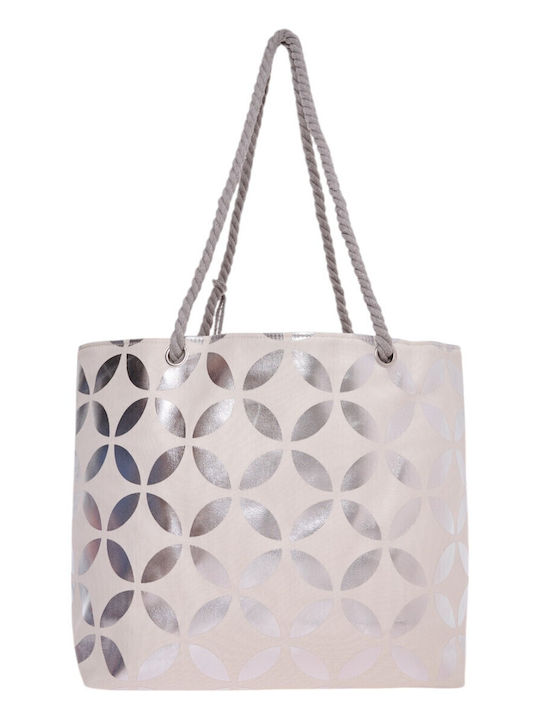 Bag to Bag Plastic Beach Bag with Toiletry Bag Silver