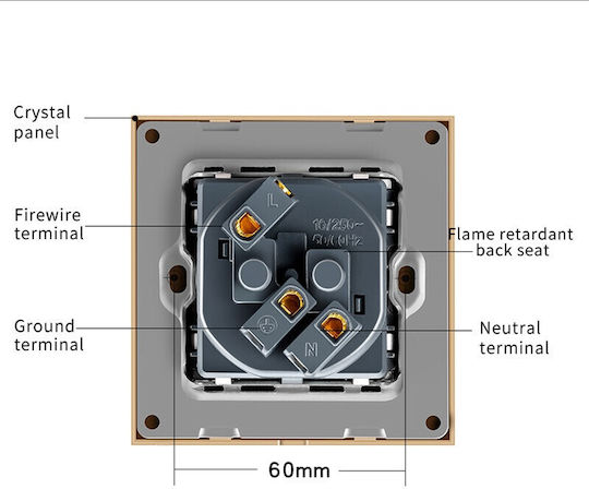 Power Socket Gold 1pcs