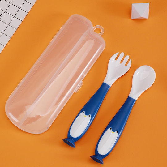 bebeLOGIC Baby Set mit Gabel aus Kunststoff Blau 2Stück