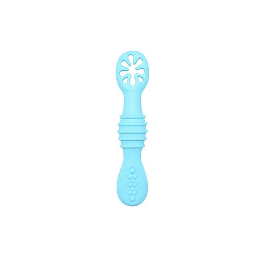bebeLOGIC Baby Löffel aus Silikon Blau