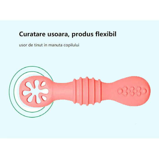 bebeLOGIC Linguriță pentru bebeluși din Silicon Roz