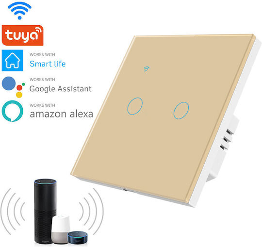 Încastrat Comutator de Perete Wi-Fi Auriu