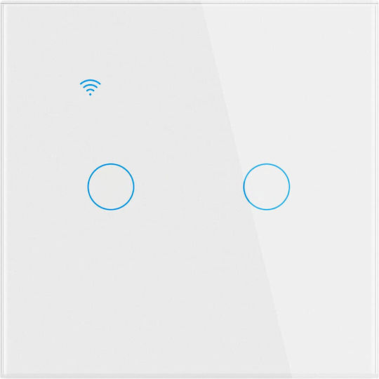 Încastrat Comutator de Perete Wi-Fi Iluminat Alb