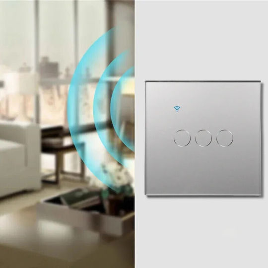 Încastrat Comutator de Perete Wi-Fi Argintiu