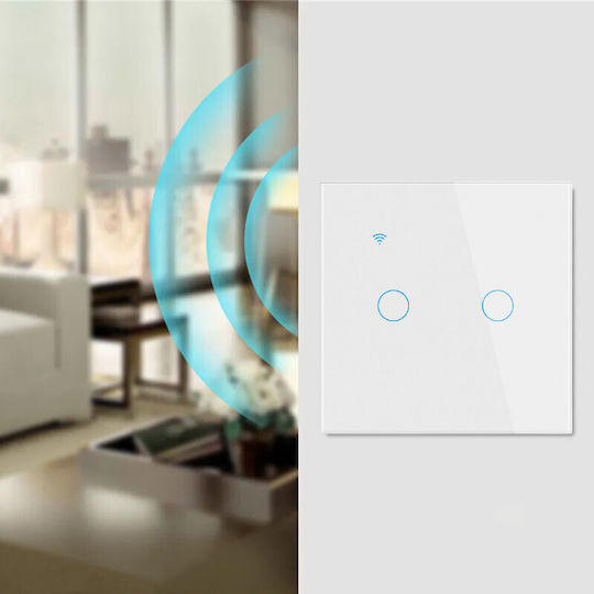 Încastrat Comutator de Perete Wi-Fi Iluminat Alb