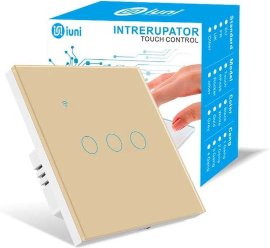 Încastrat Comutator de Perete Wi-Fi Comenzi Auriu